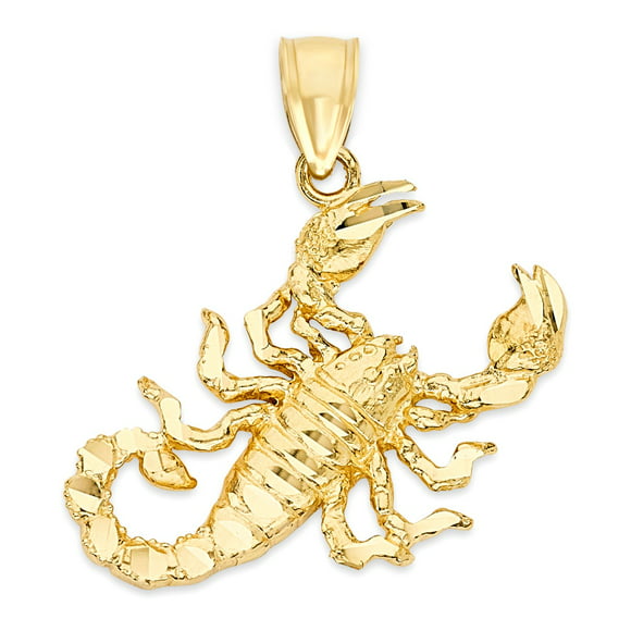 14k yellow Gold scorpion zodiac sign round Pendant charm fine gift jewelry 2.8g